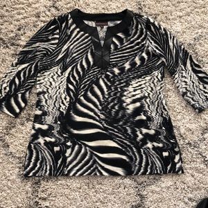 Dana Buchman XL 3/4 sleeve tunic w/ sequin collar